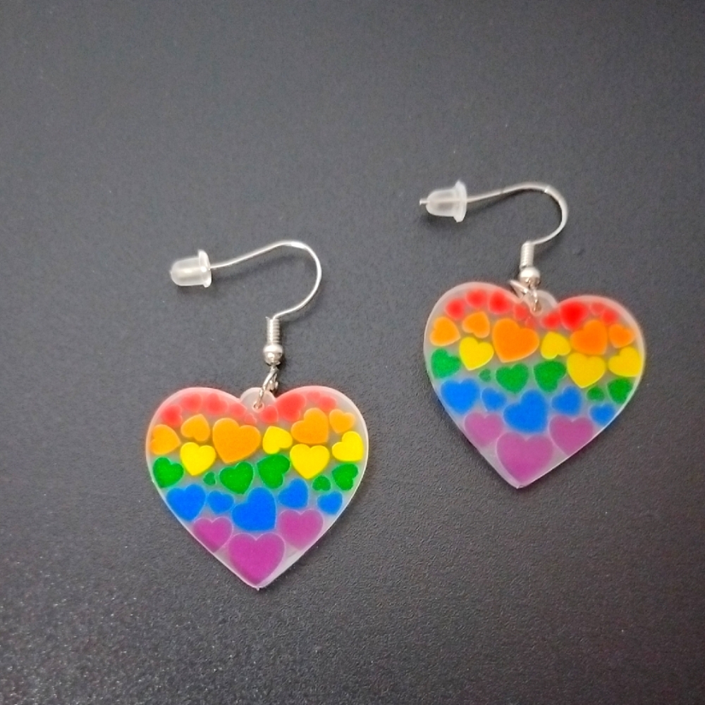 Pierced Heart-Shaped Pride Earrings